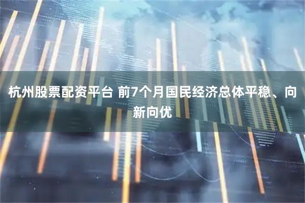杭州股票配资平台 前7个月国民经济总体平稳、向新向优